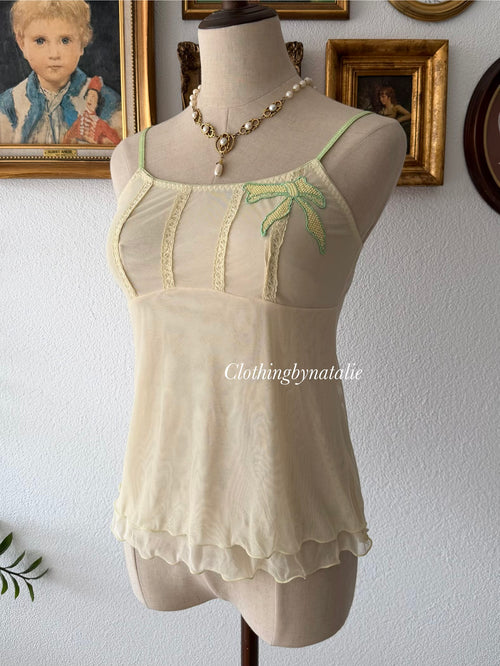 Soft Yellow Mesh Cami Size S