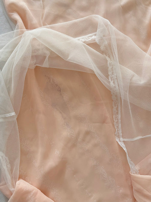 Coquette Orange Sheer Chiffon Slip Size M