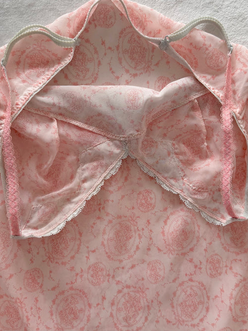 Pink Chiffon Lace Slip Size S