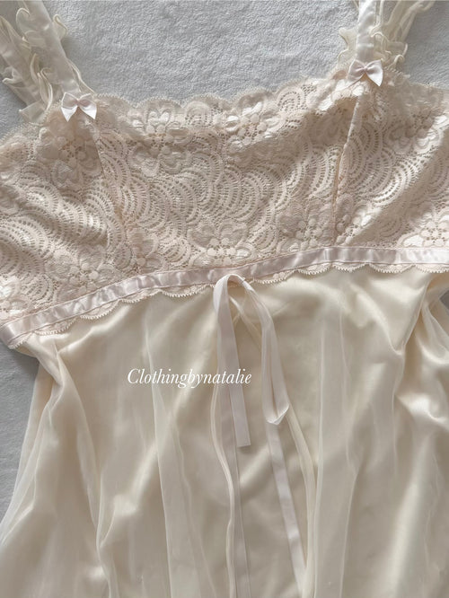 Coquette Cream Nylon Babydoll Size S