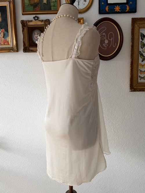 Coquette Cream Nylon Babydoll Size S
