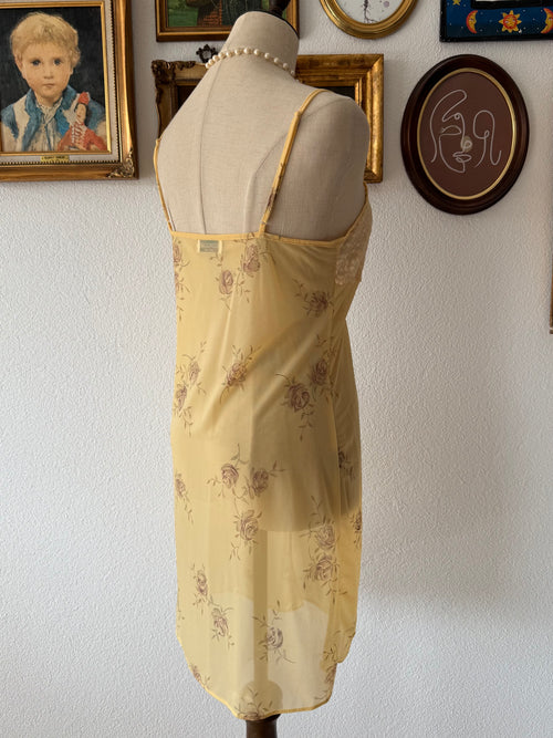 Mustard Sheer Mesh Slip Size M