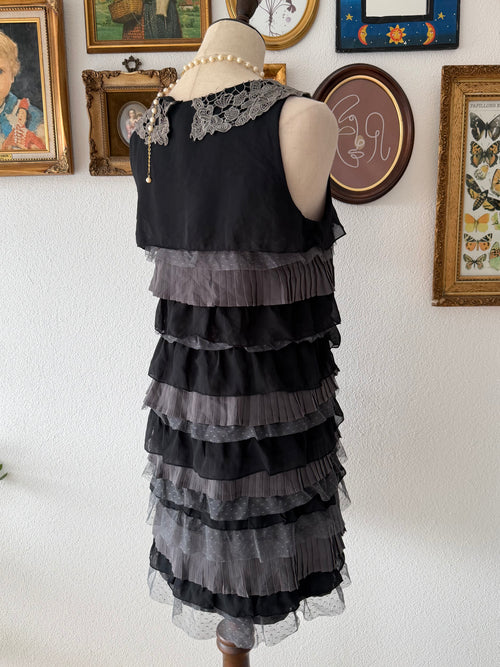 Black Ruffle Body Dress Size S