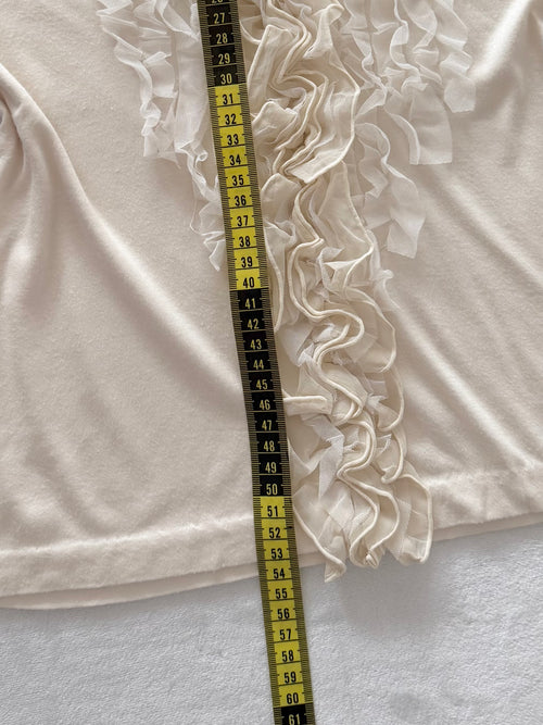 Cream Ruffle Jersey Tank Top Size S