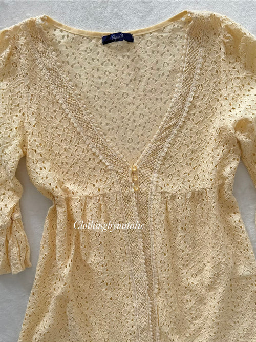 Yellow Lace Cardigan Size S