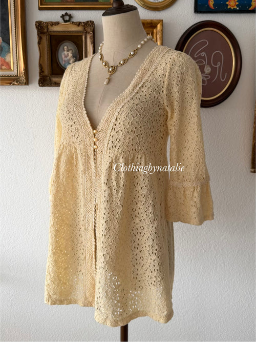 Yellow Lace Cardigan Size S