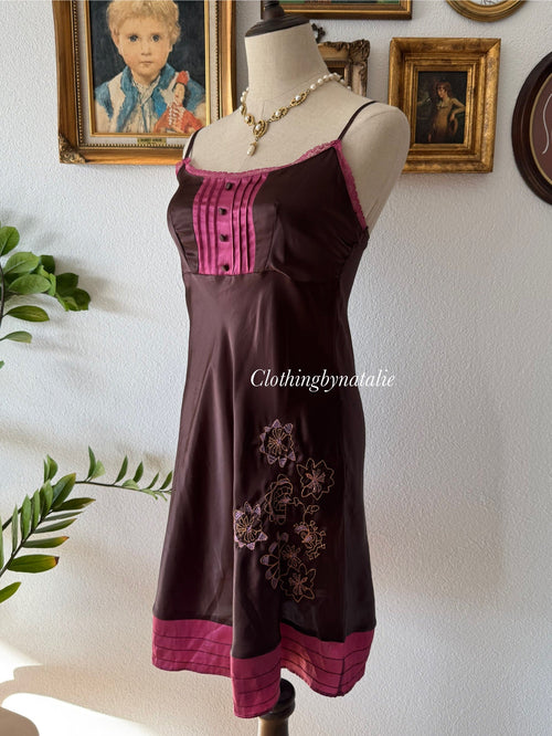 Brown Satin Slip Size XS