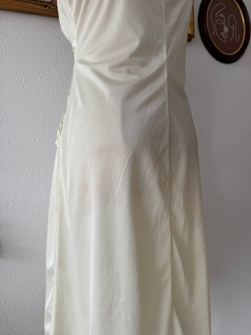 Soft Yellow Nylon Nightgown Size S