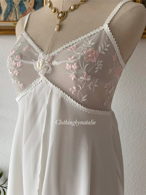 Fairy White Chiffon Lace Slip Size S