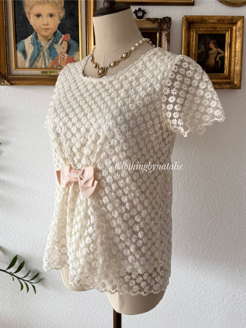Coquette Cream Lace Blouse Size S