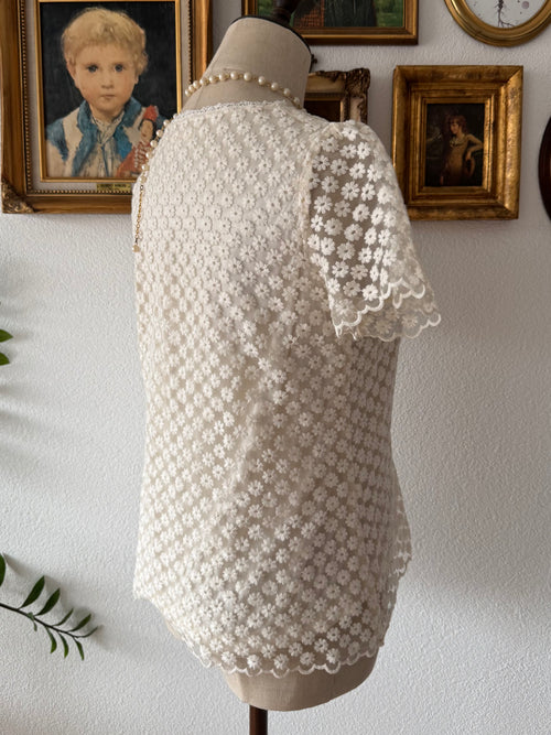 Coquette Cream Lace Blouse Size S