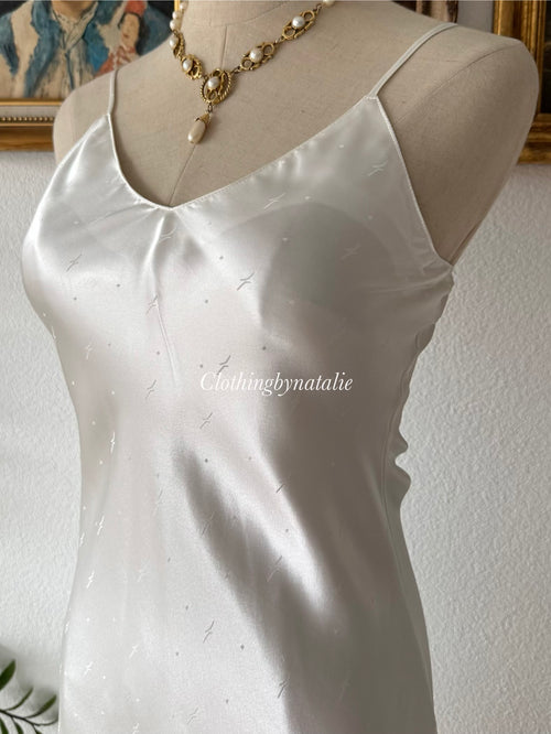 White Satin Slip Dress Size XS