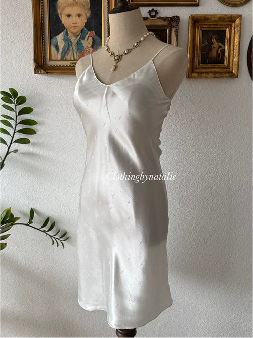 White Satin Slip Dress Size XS