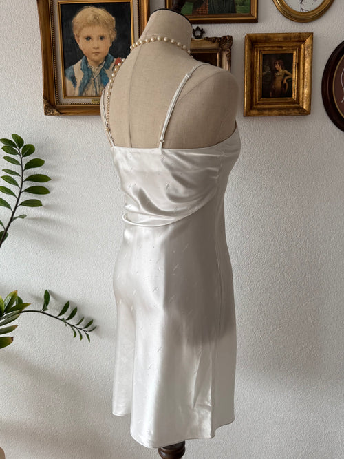 White Satin Slip Dress Size XS