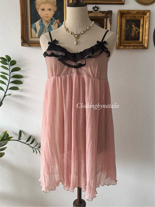Coquette Nude Mesh Babydoll Size M