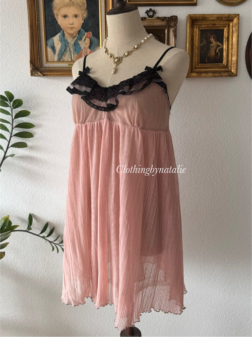 Coquette Nude Mesh Babydoll Size M