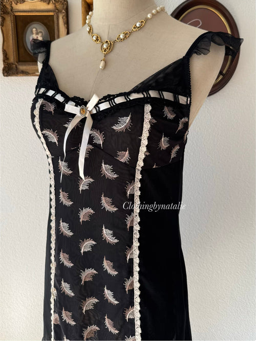 Fairy Black Lace Slip Size S