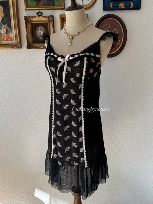Fairy Black Lace Slip Size S