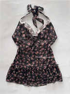 Black Floral Chiffon Babydoll Size M