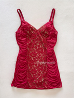 Red Lace Jersey Bodycon Size S