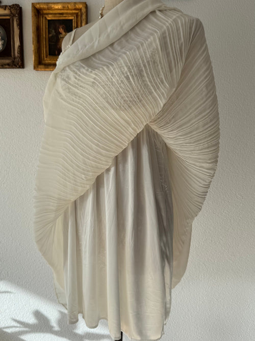 Y2K Cream Pleated Chiffon Babydoll Size S