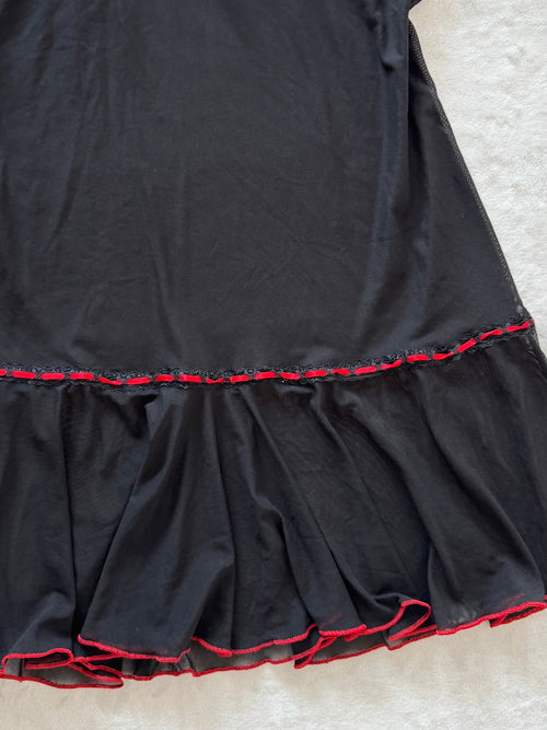 Whimsical Black Mesh Slip Size S