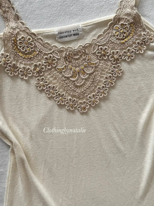 Cream Jersey Cami Size S