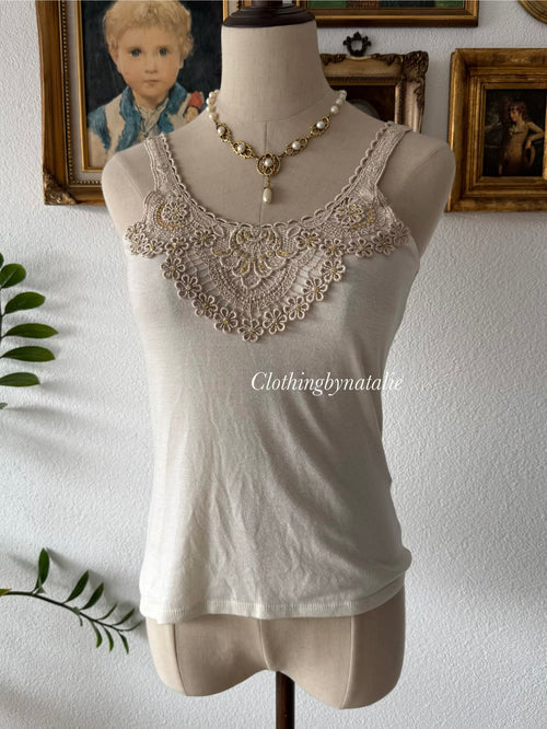 Cream Jersey Cami Size S