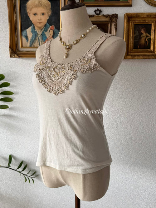 Cream Jersey Cami Size S