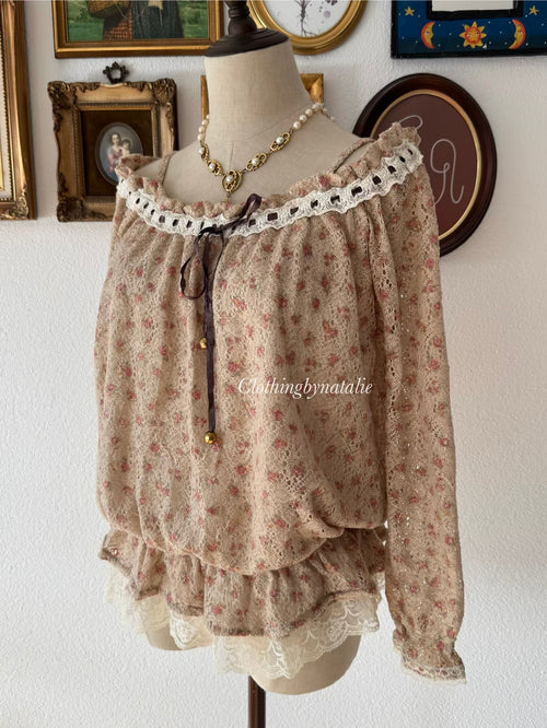 Coquette Knit Lace Blouse Size S