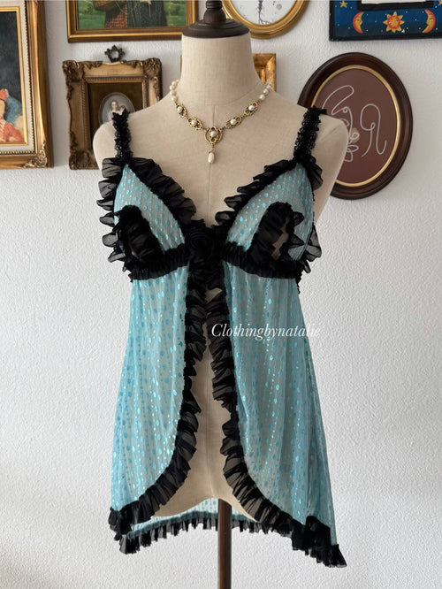 Blue Mesh Babydoll Size M