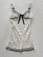 Black White Chiffon Slip Dress Size M