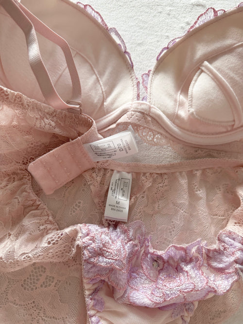 Japanese Floral Purple Lingerie Set Size 70D