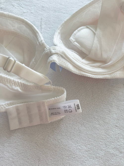 Coquette Pink White Chiffon Bra Size 80A