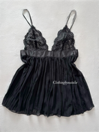 Victoria’s Secret Black Pleated Chiffon Babydoll size M
