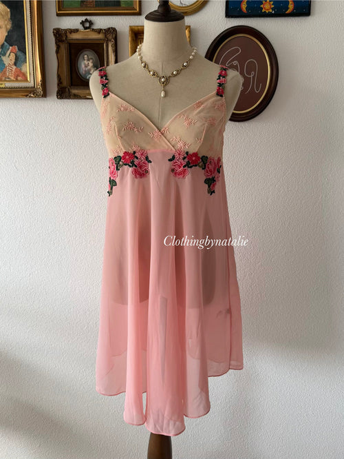 Fairy Pink Chiffon Babydoll Size M