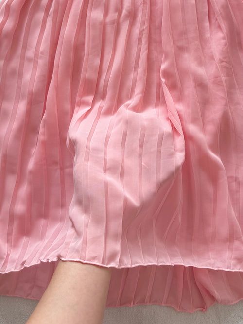 Pleated Pink Chiffon Babydoll Size S