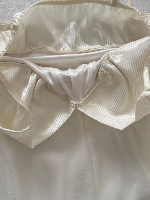 White Chiffon Satin Slip Size S