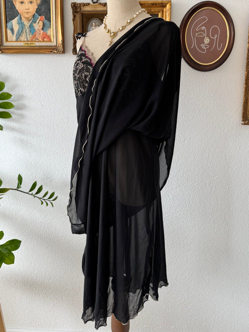 Whimsical Black Chiffon Babydoll size M