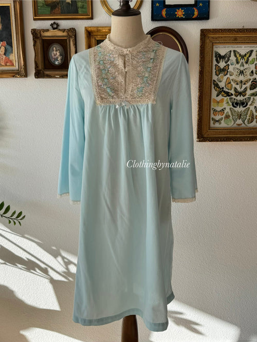 Sears Blue Stretchy Nightgown Size S