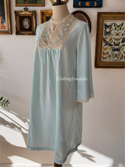 Sears Blue Stretchy Nightgown Size S
