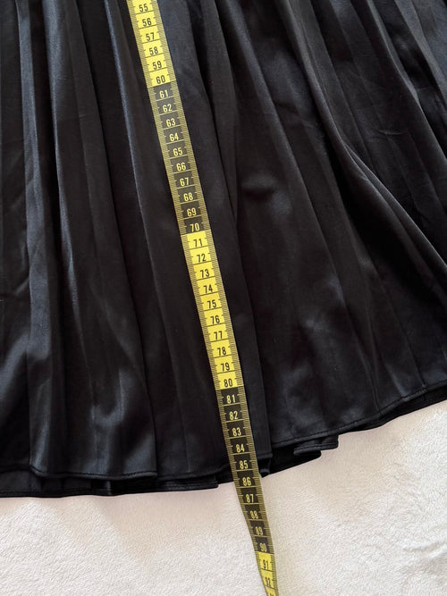 Black Pleated Nylon Gown Size S
