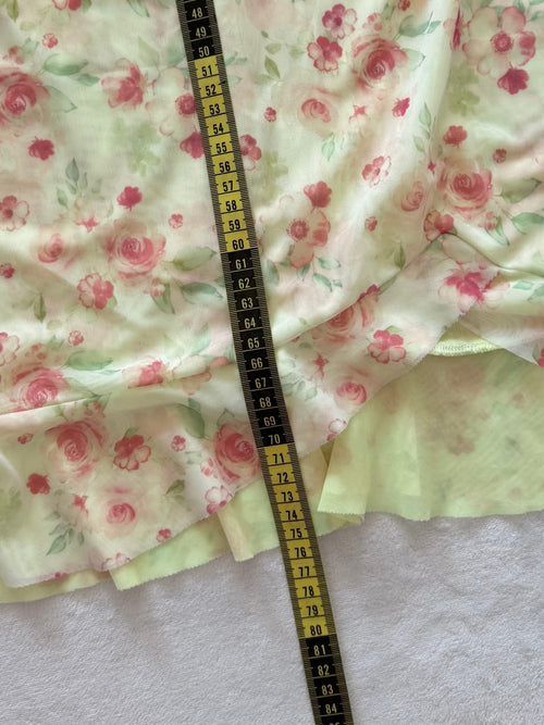 Floral Yellow Mesh Slip Size M