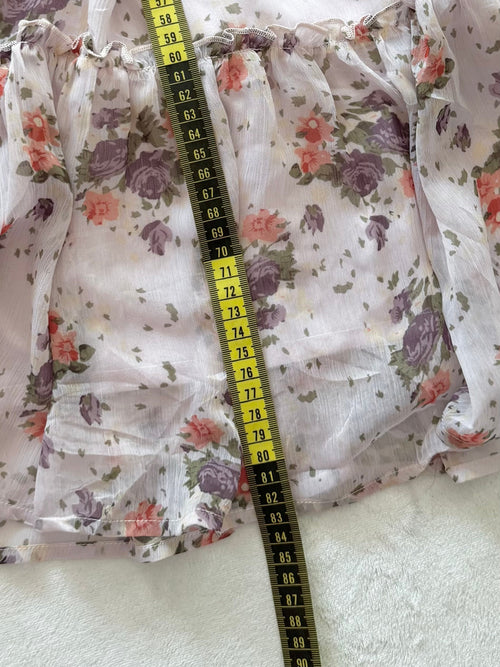 Purple Floral Chiffon Babydoll Size M