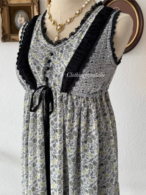 Black Floral Chiffon Babydoll Size S