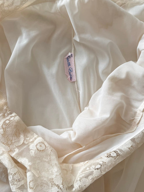 Odette Barsa Cream Nylon Nightgown Size M