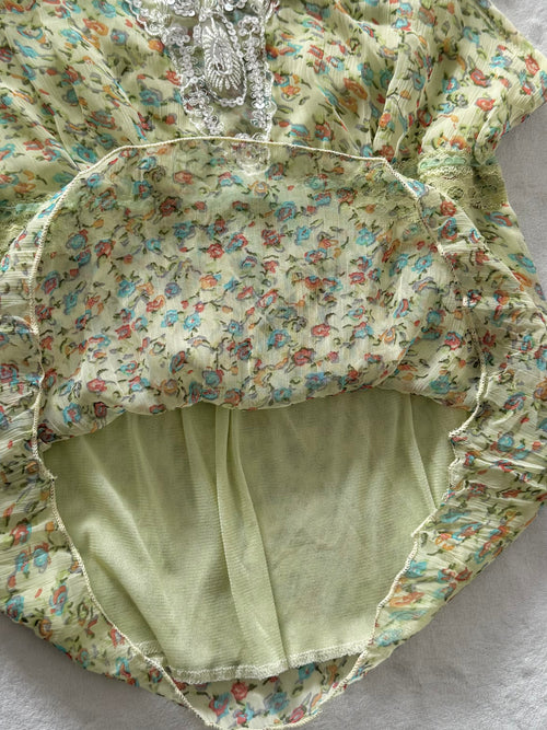 Fairy Green Chiffon Blouse Size S