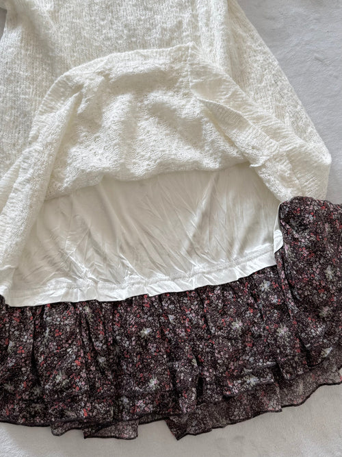 White Knit Hooded Dress Size S