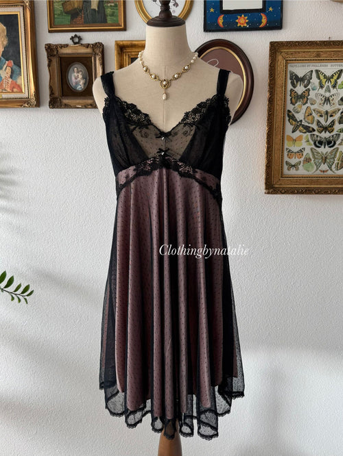 Whimsical Black Pink Babydoll Size M/small L