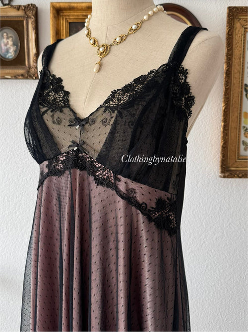 Whimsical Black Pink Babydoll Size M/small L